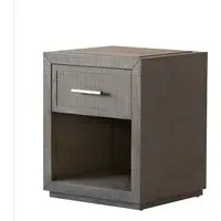 Raffles 1 Drawer Bedside Table with Shelf - Grey, Ash Wood