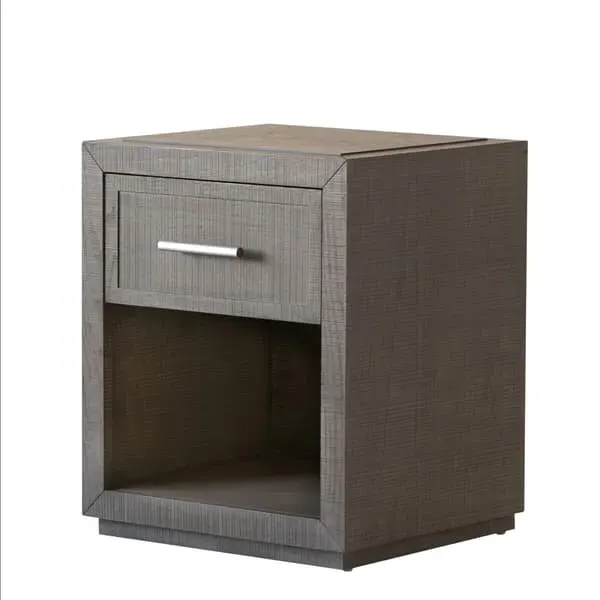 Raffles 1 Drawer Bedside Table with Shelf - Grey, Ash Wood image