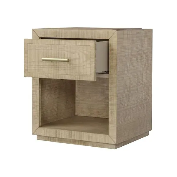 Raffles 1 Drawer Bedside Table with Shelf - Natural, Ash Wood