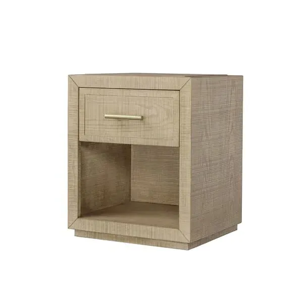 Raffles 1 Drawer Bedside Table with Shelf - Natural, Ash Wood