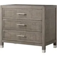 Raffles Nightstand with 3 Drawers - Grey, Ash Wood