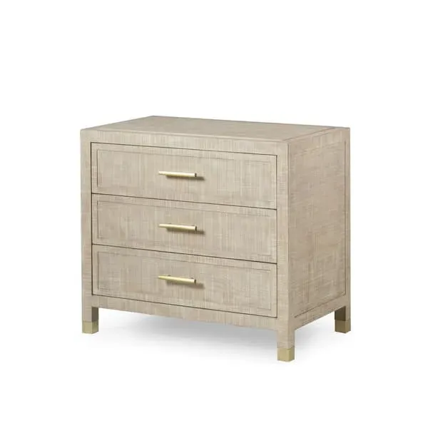 Raffles Nightstand with 3 Drawers - Natural, Ash Wood image