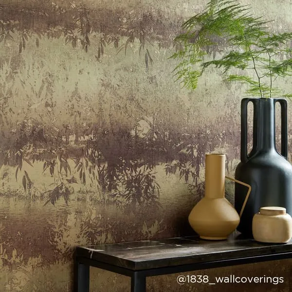 Raife Console Table - Dark Metal, Petrified Wood