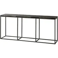 Raife Console Table - Dark Metal, Petrified Wood