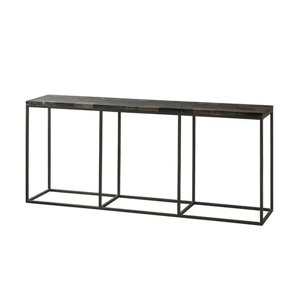 Raife Console Table - Dark Metal, Petrified Wood image