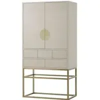 Reagan Bar Cabinet with LED Lighting - Two-Tone, Ash