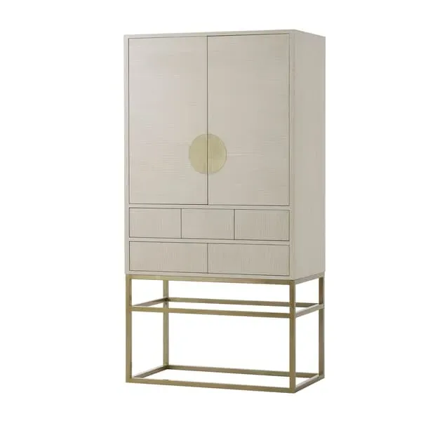 Reagan Bar Cabinet with LED Lighting - Two-Tone, Ash image