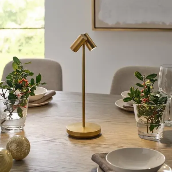 Rechargeable Table Lamp - Natural Brass