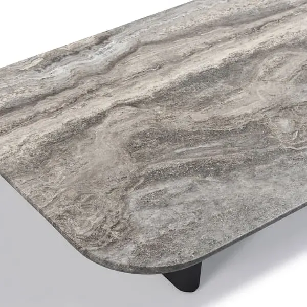 Rectangular Coffee Table - Dark Grey, Travertine