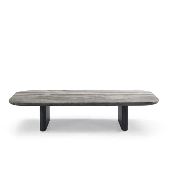 Rectangular Coffee Table - Dark Grey, Travertine image