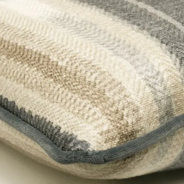 Rectangular Cushion with Embroidery - Denim, Linen
