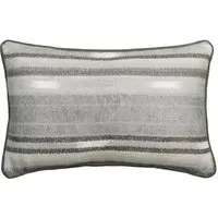 Rectangular Cushion with Embroidery - Slate, Linen