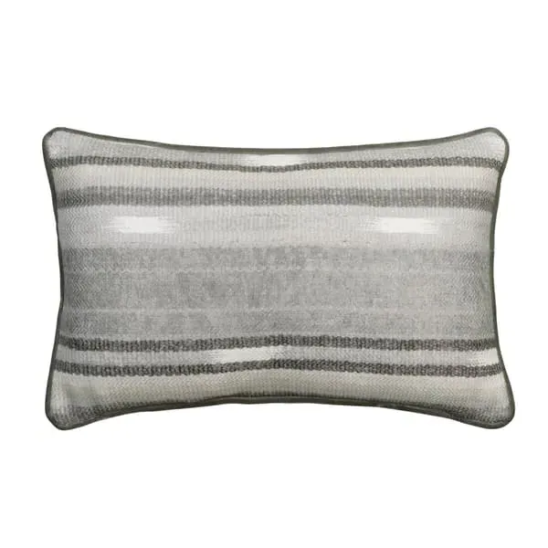 Rectangular Cushion with Embroidery - Slate, Linen