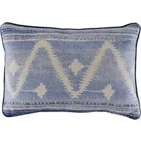 Rectangular Cushion with Feather Fill - Denim, Linen