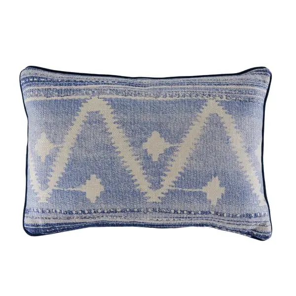 Rectangular Cushion with Feather Fill - Denim, Linen