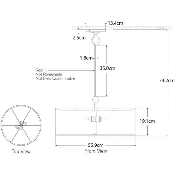 Reed Pendant Light Simple Silhouette - Bronze