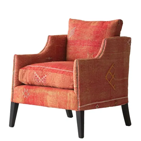 Regal Armchair Moroccan Pattern - Orange, Fabric image