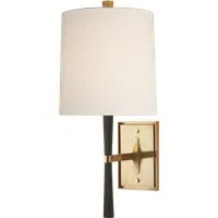 Ribbed Wall Light - Brass, Ebony Resin