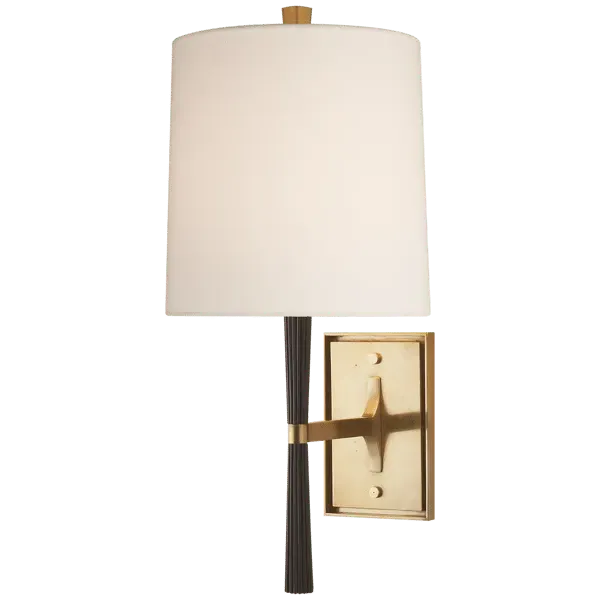 Ribbed Wall Light - Brass, Ebony Resin image