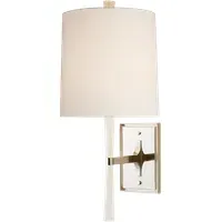Ribbed Wall Light - White, Nickel