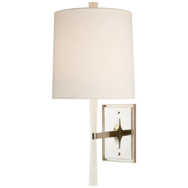 Ribbed Wall Light - White, Nickel