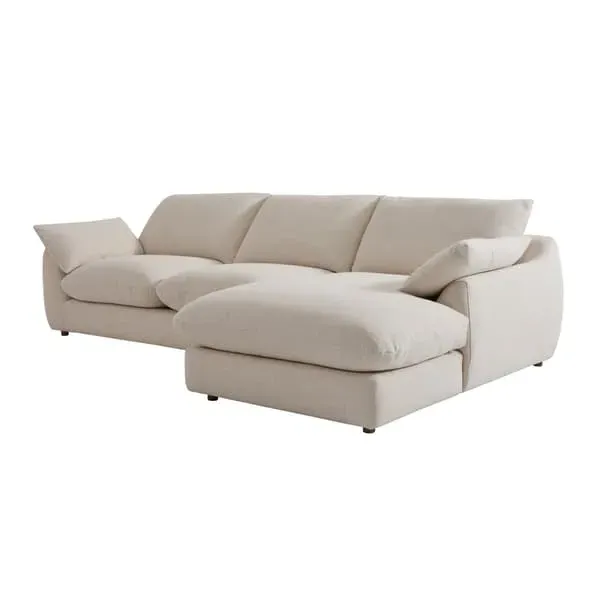 Right-Hand Chaise Sofa Corner - Light Neutral, Linen