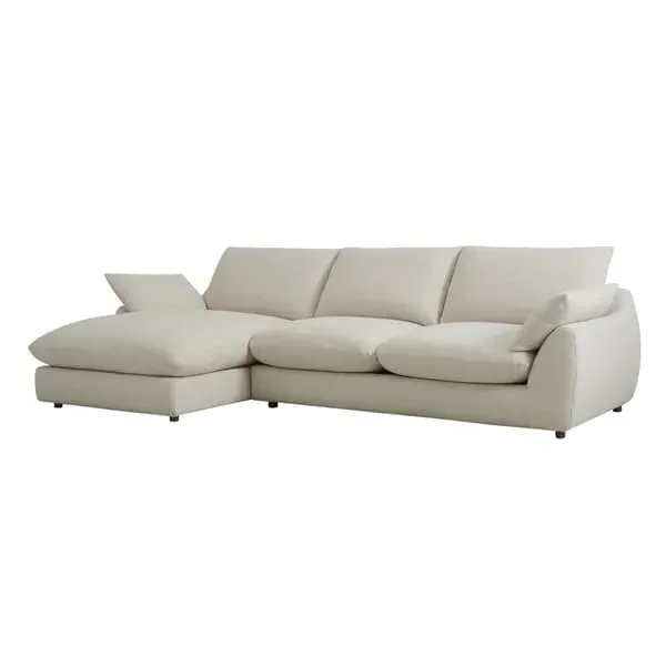 Right-Hand Chaise Sofa Corner - Light Neutral, Linen
