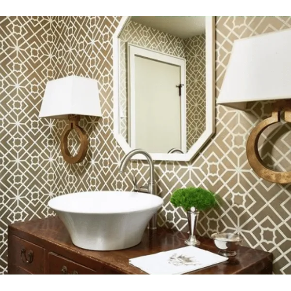 Ring Wall Light with Paper Shade - Brass
