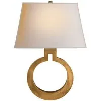 Ring Wall Light with Paper Shade - Brass