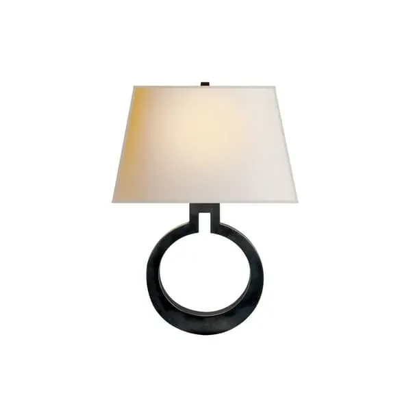 Ring Wall Light with Paper Shade - Bronze