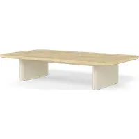 Round Coffee Table Curved Frame - Bone, Aluminum