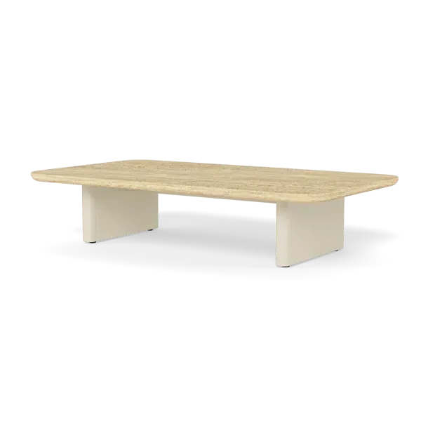 Round Coffee Table Curved Frame - Bone, Aluminum image