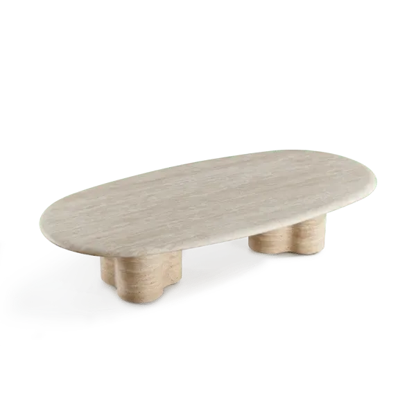 Round Coffee Table with Sculptural Base