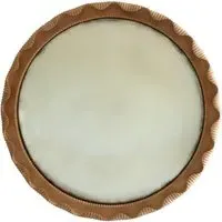 Round Convex Mirror - Mahogany Wood Frame