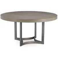 Round Dining Table - Light Oak, Steel Base