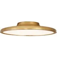 Round Flush Ceiling Light - Brass, Glass