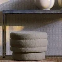 Round Ottoman Stool - Dark Neutral, Boucle