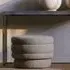 Round Ottoman Stool - Dark Neutral, Boucle