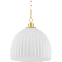 Round Pendant Light - Brass, Glass