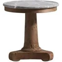 Round Side Table - Grey, Marble