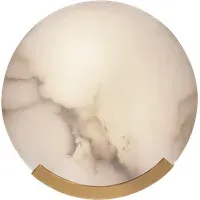 Round Wall Light with Alabaster - Brass, Metal