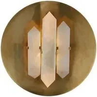 Round Wall Light with Quartz - Brass, Metal