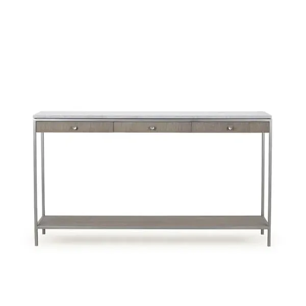 Rufus Console Table - White, Marble