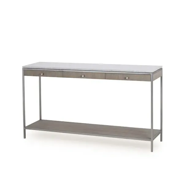 Rufus Console Table - White, Marble image