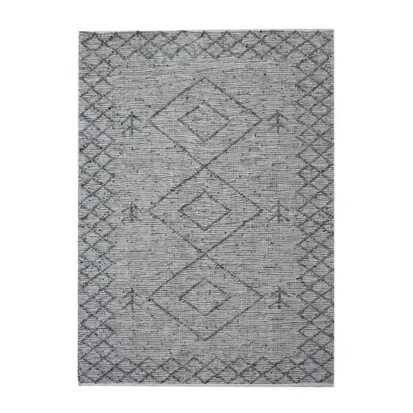 Sama Tribal Rug 5' x 8' - Silver, Leather Blend image
