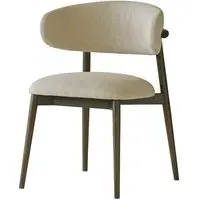 Scandinavian Dining Chair - Brown, Linen