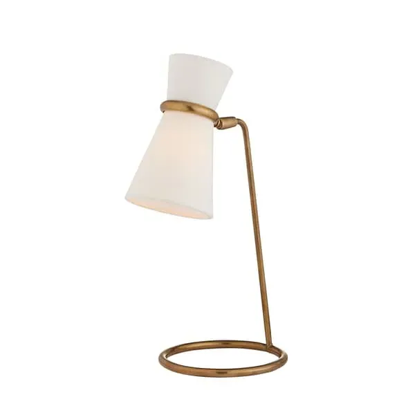 Sculptural Desk Lamp with Slender Stand - Brass, Metal image