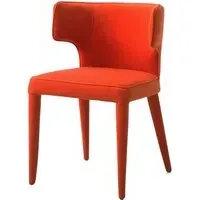 Sculptural Dining Chair - Orange, Velvet