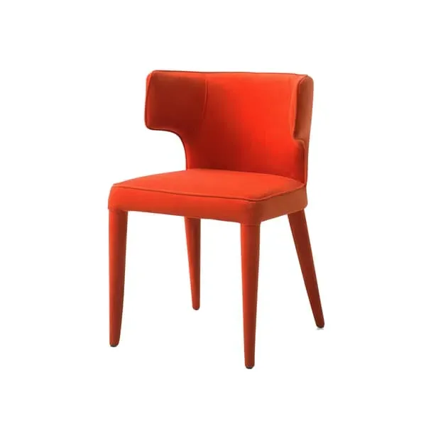 Sculptural Dining Chair - Orange, Velvet