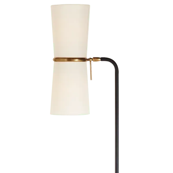 Sculptural Floor Lamp - Black, Antique Brass